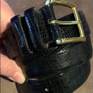 Men’s Brooks Brothers 38  black lizard grain belt
